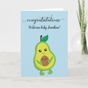 Gefeliciteerd met New Baby Birth Shower Avocado Kaart