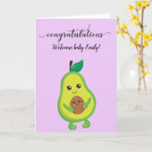 Gefeliciteerd met New Baby Birth Shower Avocado Kaart (Gele Bloem)