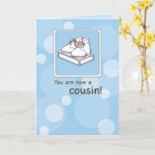 Gefeliciteerd met New Cousin, Baby Shoes Kaart (Gele Bloem)