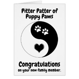 Gefeliciteerd met New Dog Paws Heart Yin Yang Pupp