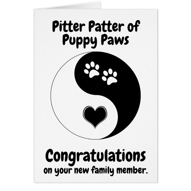 Gefeliciteerd met New Dog Paws Heart Yin Yang Pupp (Voorkant)