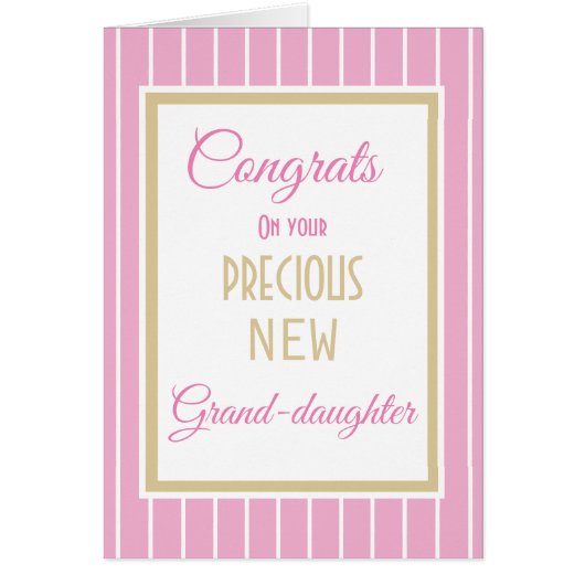 Gefeliciteerd met New Grand-dochterkaart (Voorkant)