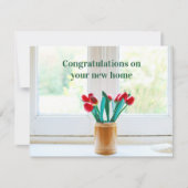Gefeliciteerd met New Home Housewarming Floral Kaart (Voorkant)