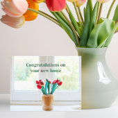 Gefeliciteerd met New Home Housewarming Floral Kaart
