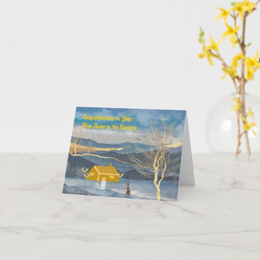 Gefeliciteerd met New Home in het land Kaart (Gele Bloem)