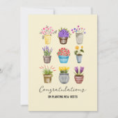 Gefeliciteerd met New Home op het planten van nieu Kaart (Voorkant)