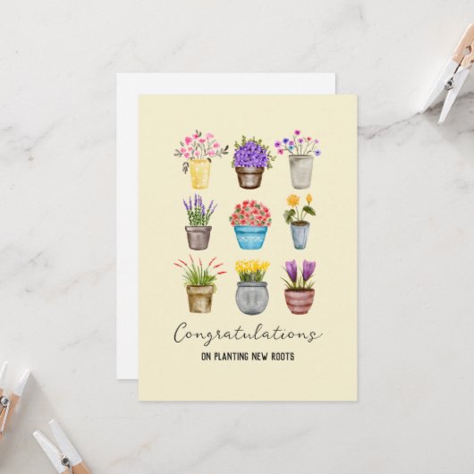 Gefeliciteerd met New Home op het planten van nieu Kaart (Voorkant / Achterkant in situ)