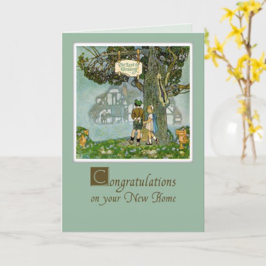 Gefeliciteerd met New Home, Storybook Kaart (Gele Bloem)