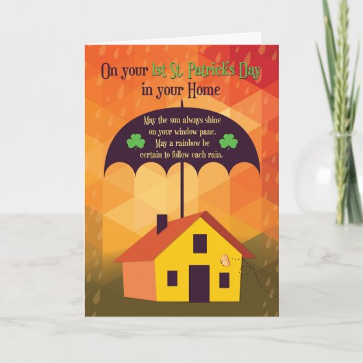 Gefeliciteerd met New House, Umbrella House Kaart (Voorkant)