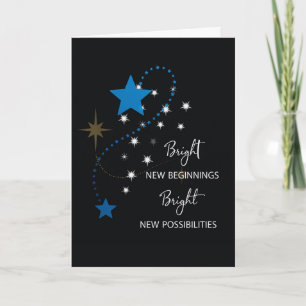 Gefeliciteerd met New Job Blue Star op zwart Kaart