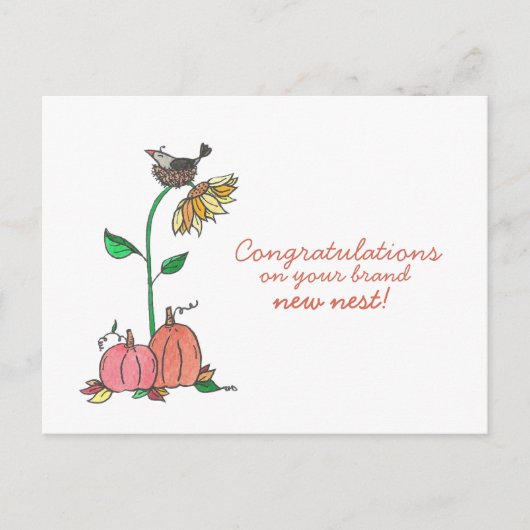 Gefeliciteerd met New Nest | Herfst Home Realtor Briefkaart (Voorkant)