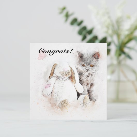 Gefeliciteerd met New Pet Kaart (Staand voorkant)