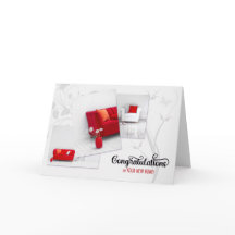 Gefeliciteerd met Nieuw Huis in Modern Rood voor M