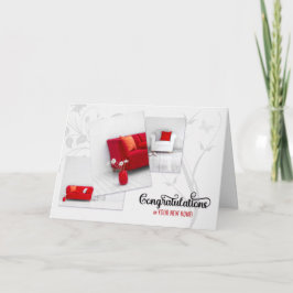Gefeliciteerd met Nieuw Huis in Modern Rood voor M Kaart