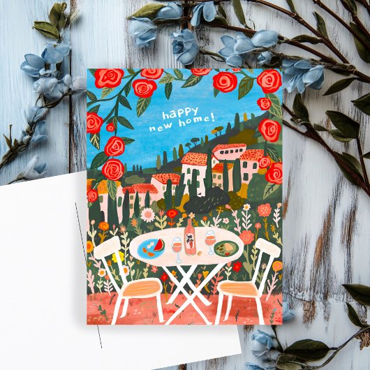 Gefeliciteerd met Nieuw Huis Platteland Uitzichten Briefkaart