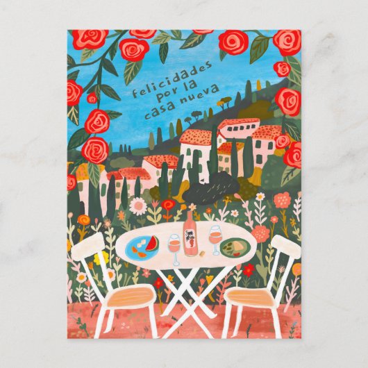 Gefeliciteerd Met Nieuw Huis Platteland Uitzichten Briefkaart (Voorkant)