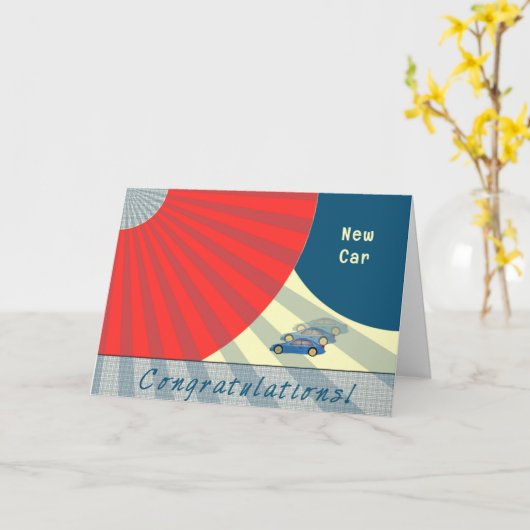 Gefeliciteerd met nieuwe auto, hedendaagse Kaart (Gele Bloem)