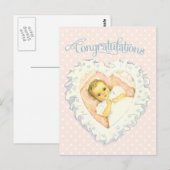  gefeliciteerd met nieuwe baby briefkaart (Voorkant / Achterkant)