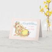  gefeliciteerd met nieuwe baby kaart (Gele Bloem)
