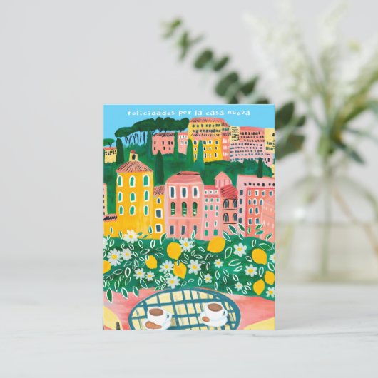 Gefeliciteerd met Nieuwe Huis City Views Kunst Briefkaart (Staand voorkant)