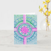 Gefeliciteerd met nieuwe mama Baby pastel Damask I Kaart (Gele Bloem)