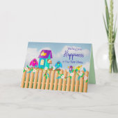 Gefeliciteerd met nieuwe thuisvogels in Birdhouse Kaart (Voorkant)