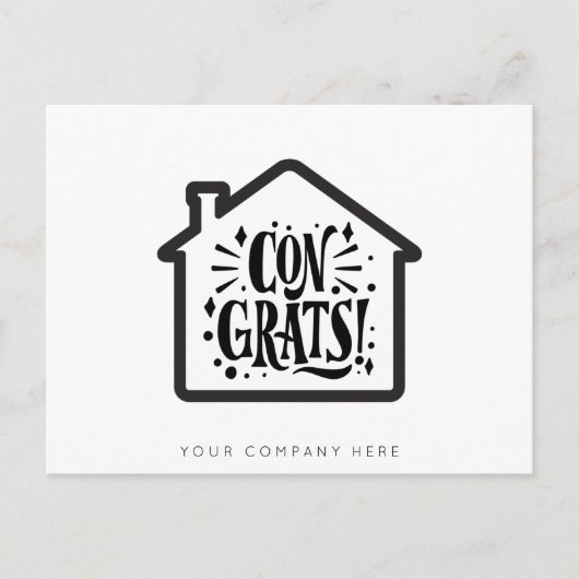 Gefeliciteerd met nieuwe woning Vastgoed Briefkaart (Voorkant)
