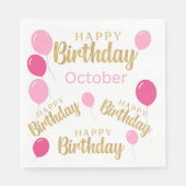 Gefeliciteerd met oktober Birthdays Paper Napkin Servet (Voorkant)
