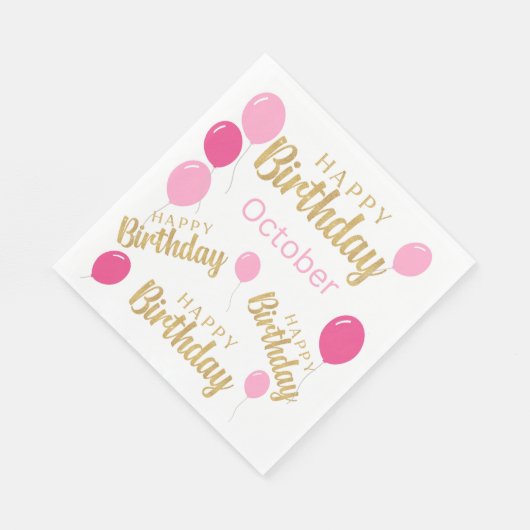 Gefeliciteerd met oktober Birthdays Paper Napkin Servet (Hoek)