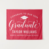 Gefeliciteerd met ons 2023 Afstuderen Rode Afstude Wandkleed (Voorkant (horizontaal))