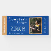 Gefeliciteerd met ons Afstudeerder blauw Spandoek (Horizontaal)