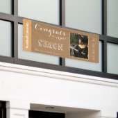 Gefeliciteerd met ons Afstudeerder Brown Spandoek (Buitenkant Gebouw)