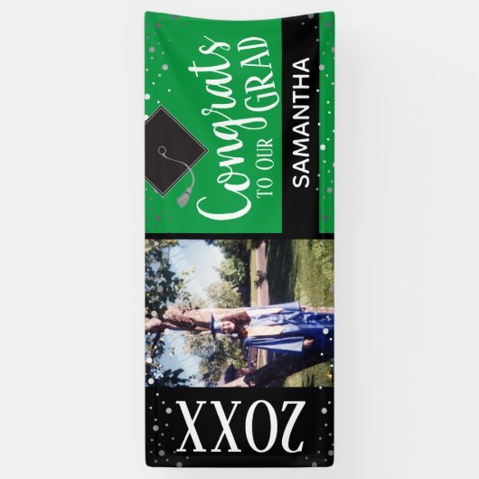 Gefeliciteerd met ons Afstudeerder één foto per ja Spandoek (Verticaal)