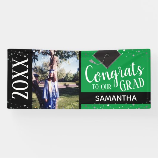 Gefeliciteerd met ons Afstudeerder één foto per ja Spandoek (Horizontaal)