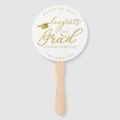 Gefeliciteerd met ons Afstudeerder Eenvoudig Elega Handwaaier (Achterkant)