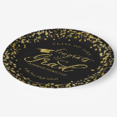 Gefeliciteerd met ons Afstudeerder Gold Black Afst Papieren Bordje (Gekanteld)