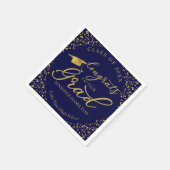 Gefeliciteerd met ons Afstudeerder Gold Blue Afstu Servet (Hoek)