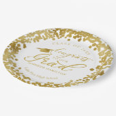 Gefeliciteerd met ons Afstudeerder Gold White Afst Papieren Bordje (Gekanteld)