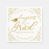 Gefeliciteerd met ons Afstudeerder Gold White Afst Servet (Voorkant)