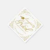 Gefeliciteerd met ons Afstudeerder Gold White Afst Servet (Hoek)