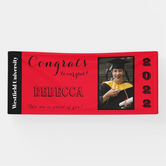 Gefeliciteerd met ons Afstudeerder Red Spandoek (Horizontaal)