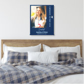 Gefeliciteerd met onze 2024 Afstuderen Navy Modern Canvas Afdruk (Insitu (Slaapkamer))