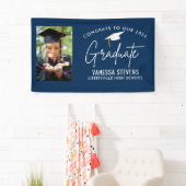 Gefeliciteerd met onze 2024 Afstuderen Navy Modern Spandoek (Insitu)