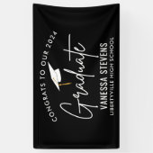 Gefeliciteerd met onze 2024 Afstuderen Zwart Moder Spandoek (Verticaal)