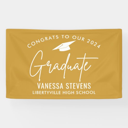 Gefeliciteerd met onze 202x Afstuderen Gold Spandoek (Horizontaal)