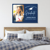 Gefeliciteerd met onze 202x Afstuderen Navy Canvas Afdruk (Insitu (Slaapkamer))