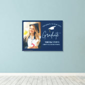 Gefeliciteerd met onze 202x Afstuderen Navy Canvas Afdruk (Insitu (Houten vloer))