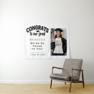 Gefeliciteerd met onze afgestudeerde foto naam Zwa Wandkleed