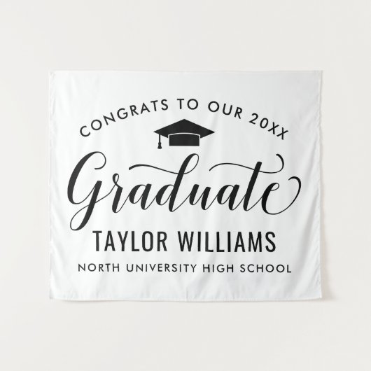 Gefeliciteerd met onze afgestudeerde witte afstude wandkleed (Voorkant (horizontaal))