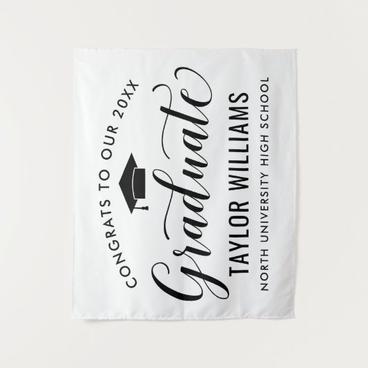 Gefeliciteerd met onze afgestudeerde witte afstude wandkleed (Voorkant)